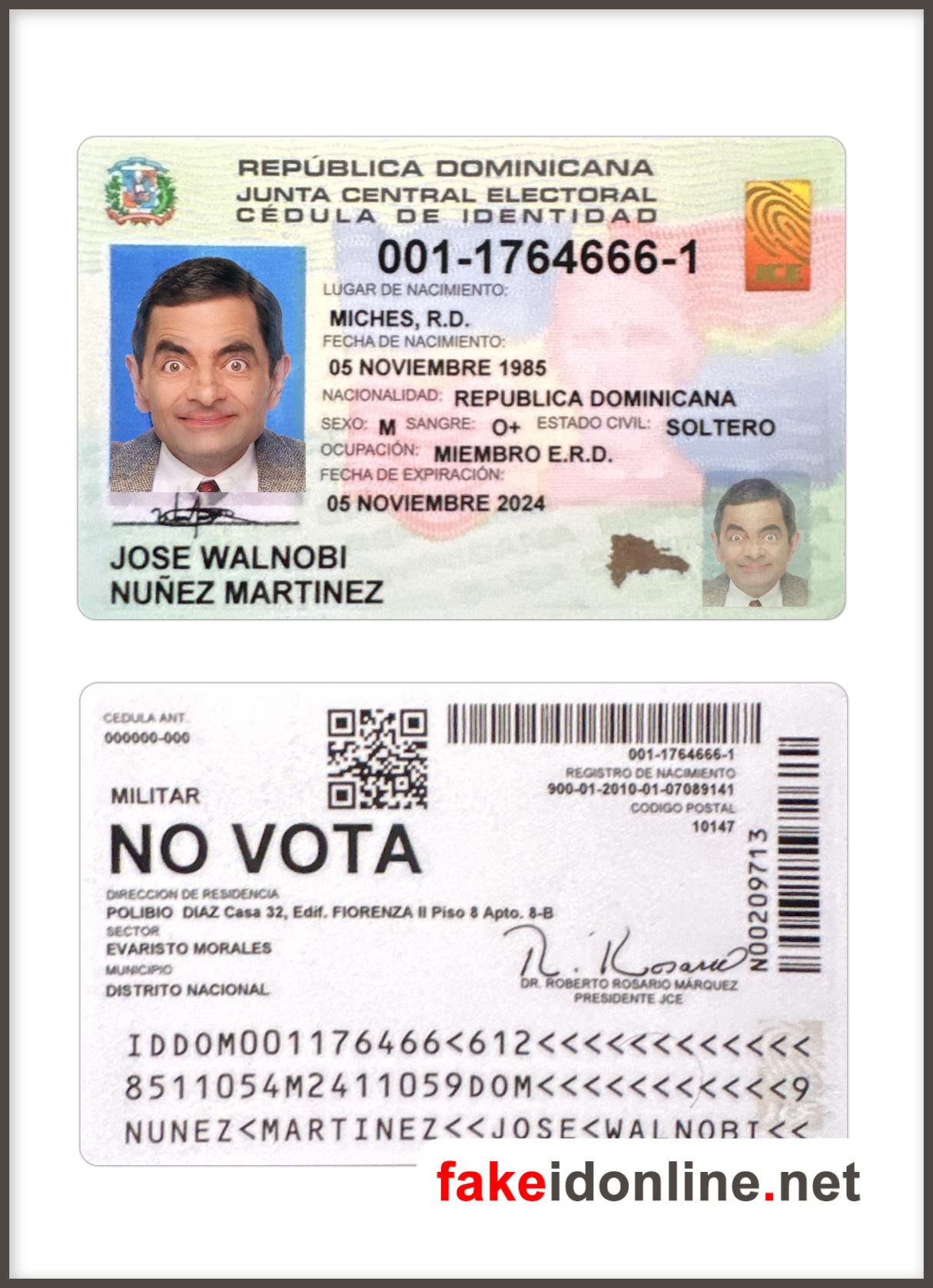 Dominican Republic ID Card Template PSD